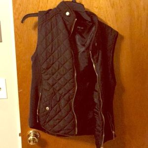 Black and brown quilted vest